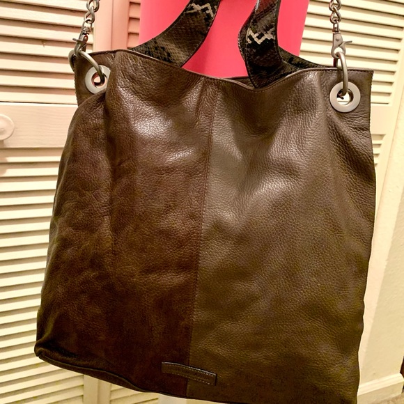 BCBG MAXAZRIA Brown and snakeprint 2way bag - Picture 6 of 7